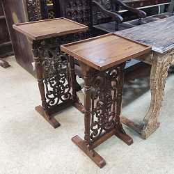 Подставка-консоль "Старый стиль", дерево тик, чугун