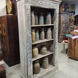 Шкаф книжный "Резной прованс", массив дерева, резьба