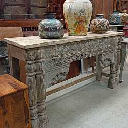 Консоль "Резной стиль", массив дерева с ручной резьбой