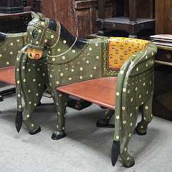 Кресло "Индийская лошадка", дерево, роспись