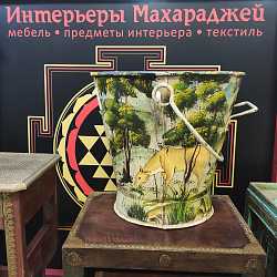 Декоративная ваза "Индийский узор", металл, ручная работа