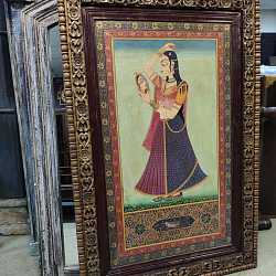 Картина в резной раме "Махарани", массив, на холсте