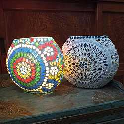 Настольная лампа "Индийская мозаика", стекло, ручная работа