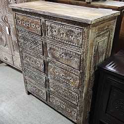 Комод с ящиками "Резной прованс", дерево манго, ручная работа