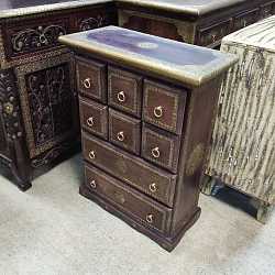 Комод небольшой "Очарование Востока", дерево, латунь, Индия