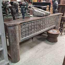 Консоль "Колониальный стиль", массив дерева, бронза, металл