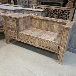 Лавка-софа с ящиками "Олд стайл", массив дерева