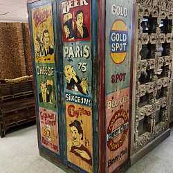 Шкаф "Индийский поп-арт", массив дерева тик, роспись