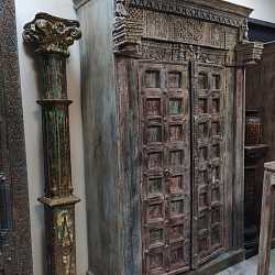 Шкаф "Арт - Индиго", массив дереве тик, резьба