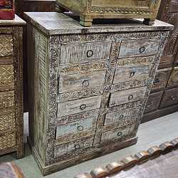Комод с ящиками "Резной прованс", дерево манго, ручная работа