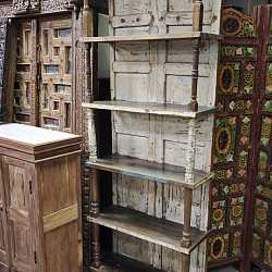 Стеллаж"Индийский Антик", дерево акация, ручная резьба