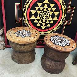 Табурет "Прима", дерево, инкрустация, Индия