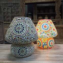 Настольная лампа "Индийская мозаика", стекло, ручная работа