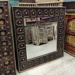 Зеркало "Индийский Ажур", массив дерева, латунь