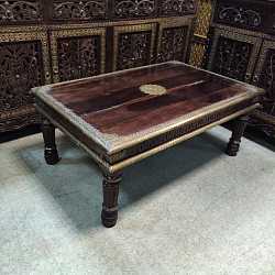 Стол кофейный "Очарование Востока", дерево, латунь, Индия